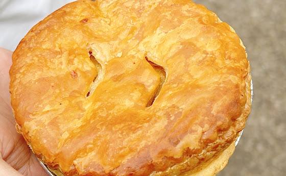 Golden house-baked pie fresh from the oven